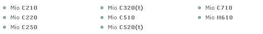 Supported Devices for MIO (POI Loader)
